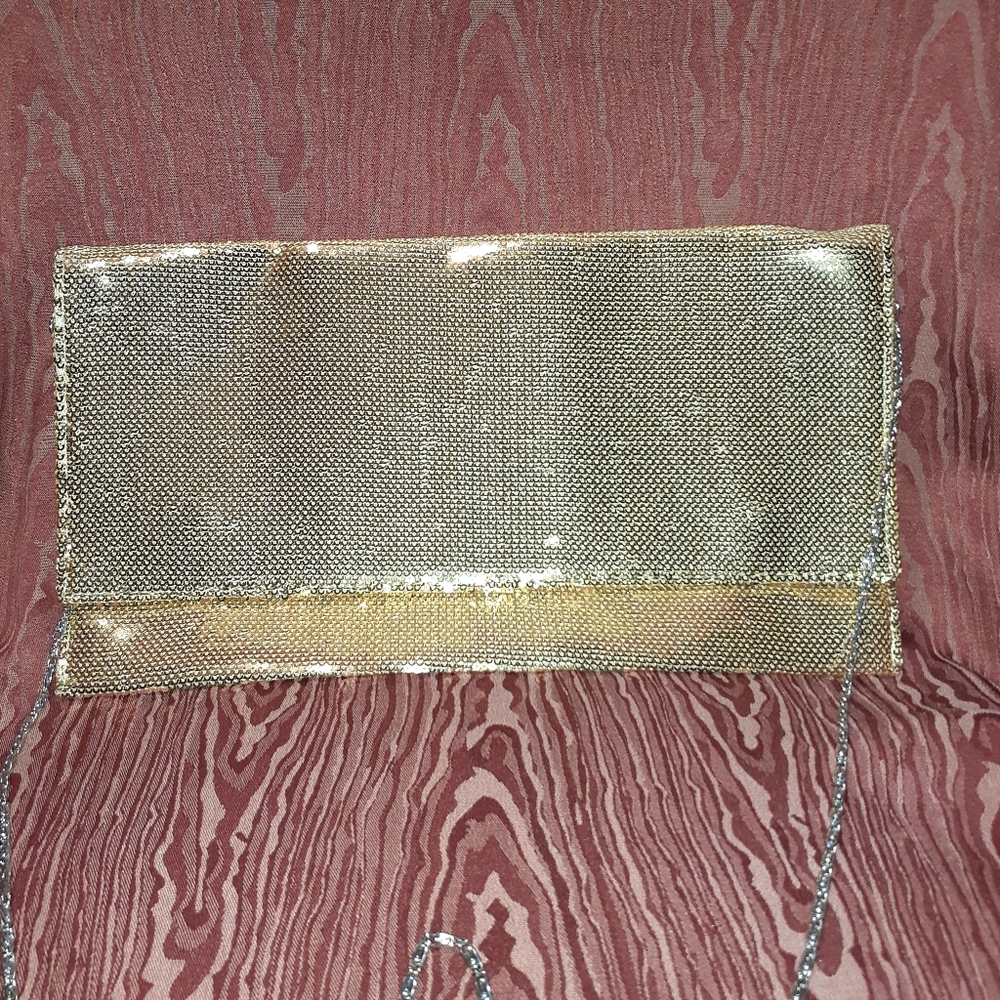 FOREVER 21 GOLD SEQUINS CROSSBODY RECTANGLE PURSE